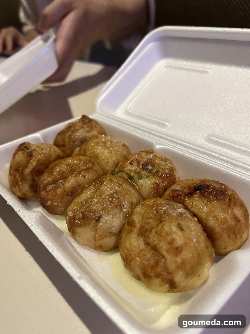 Grilled Dumplings in Takeout Container
