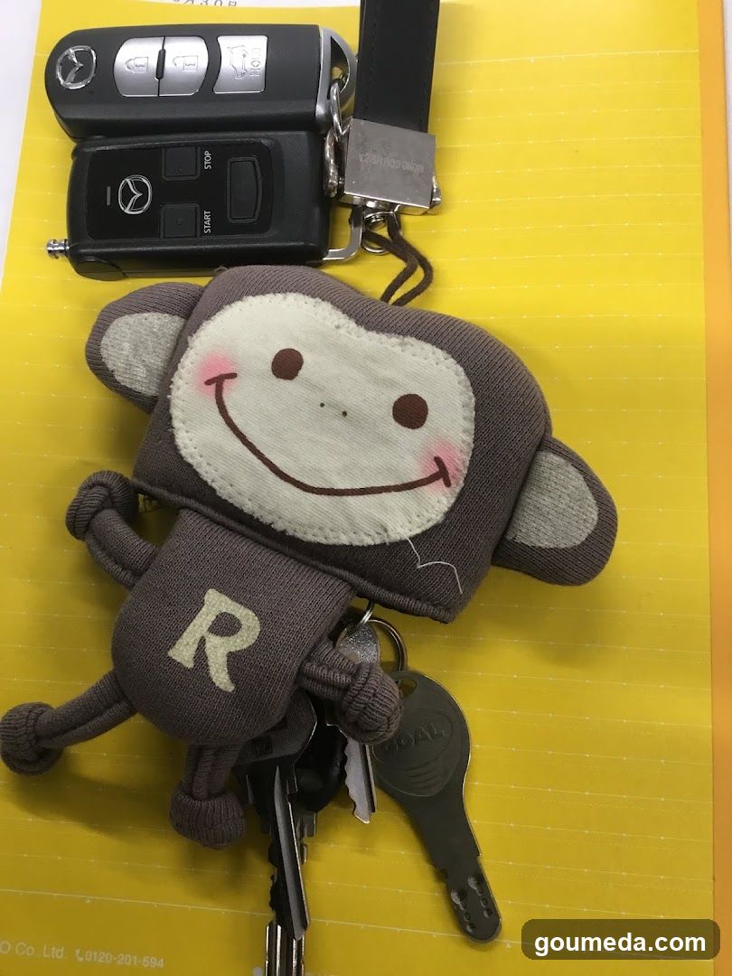 Monkey Keychain with Car Keys
