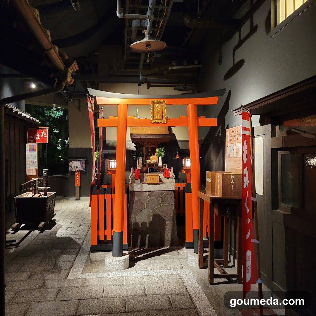 Shrine Interior with Torii Gate