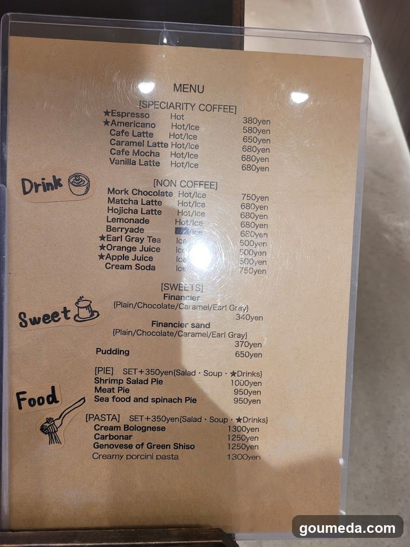 Coffee Shop Menu