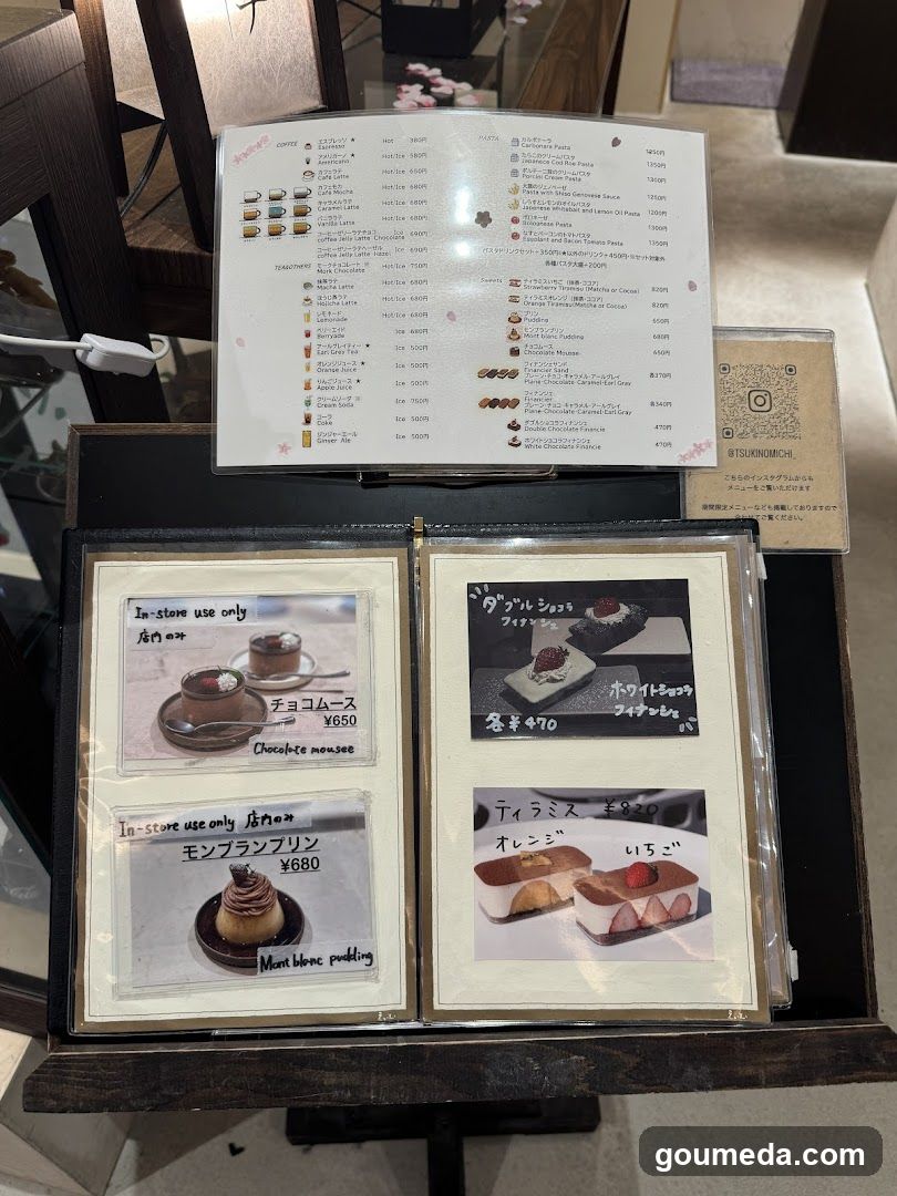 Dessert Display and Menu