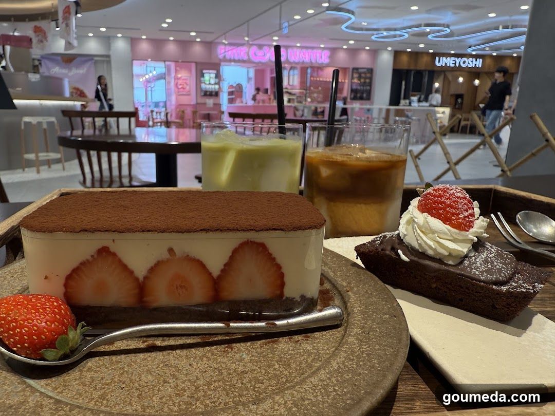 Dessert and Drinks at a Cafe