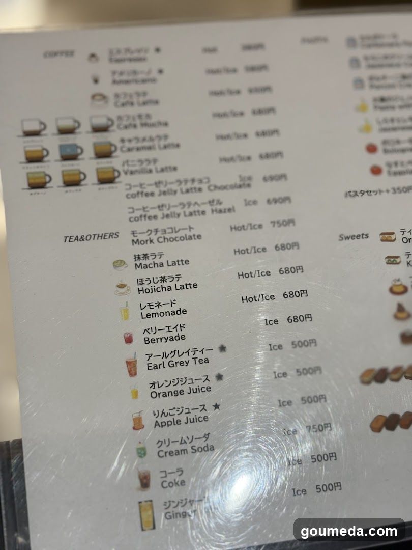Coffee and Tea Menu
