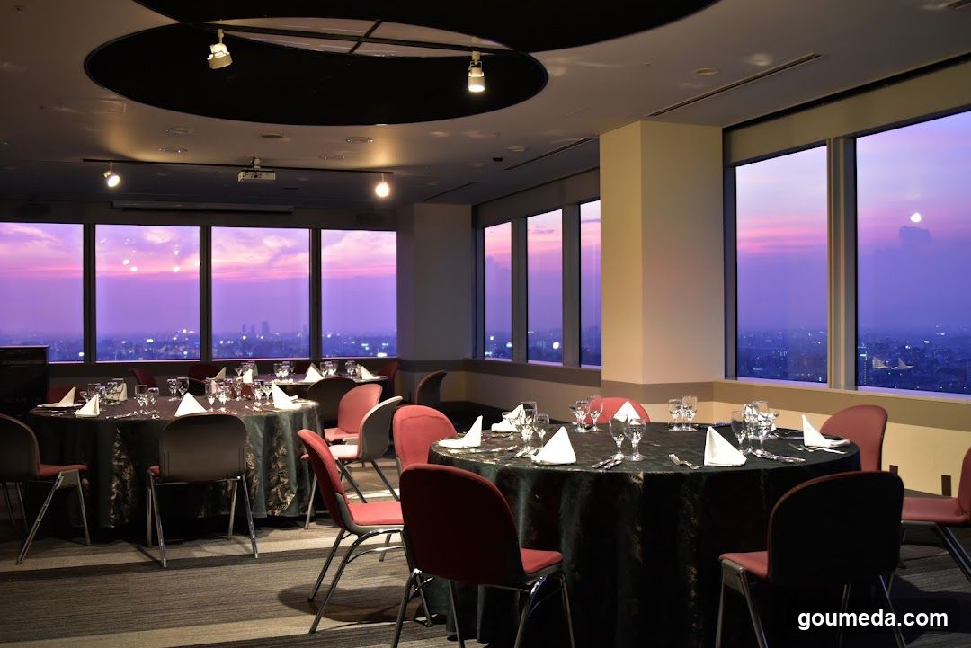 Dining Room Interior with City View