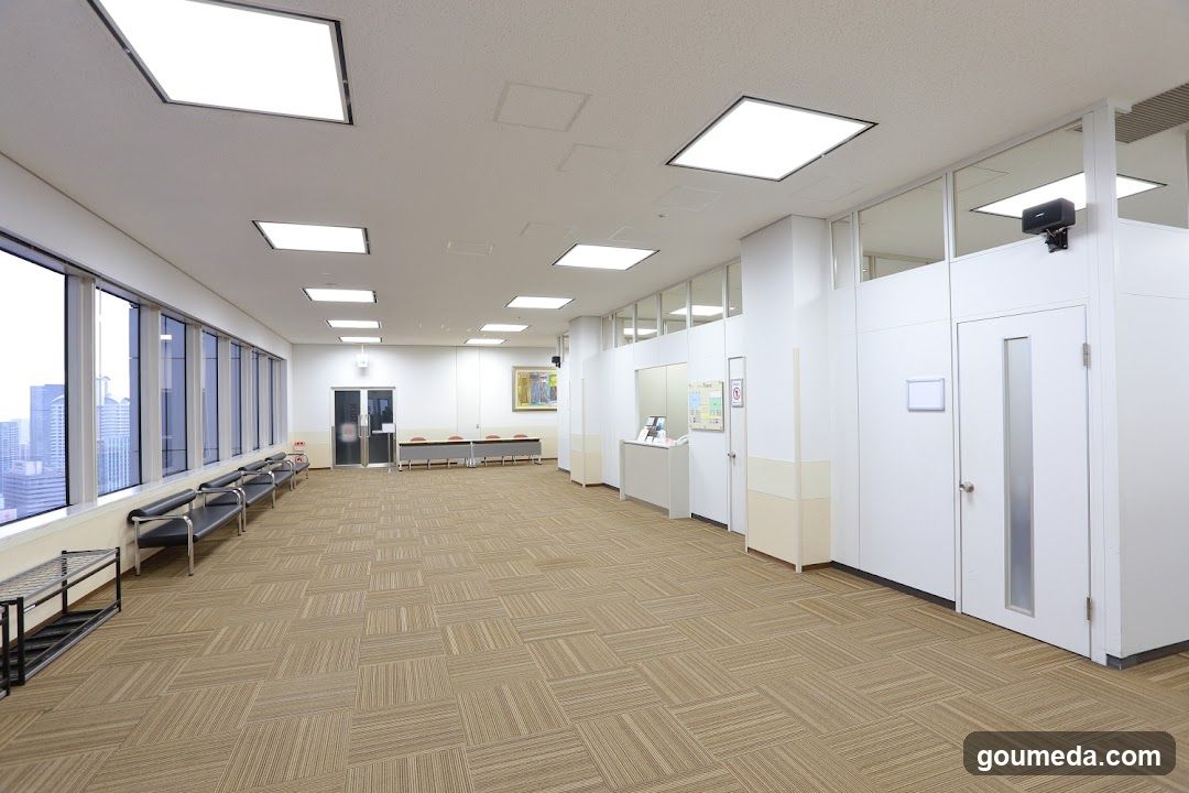 Empty Office Hallway