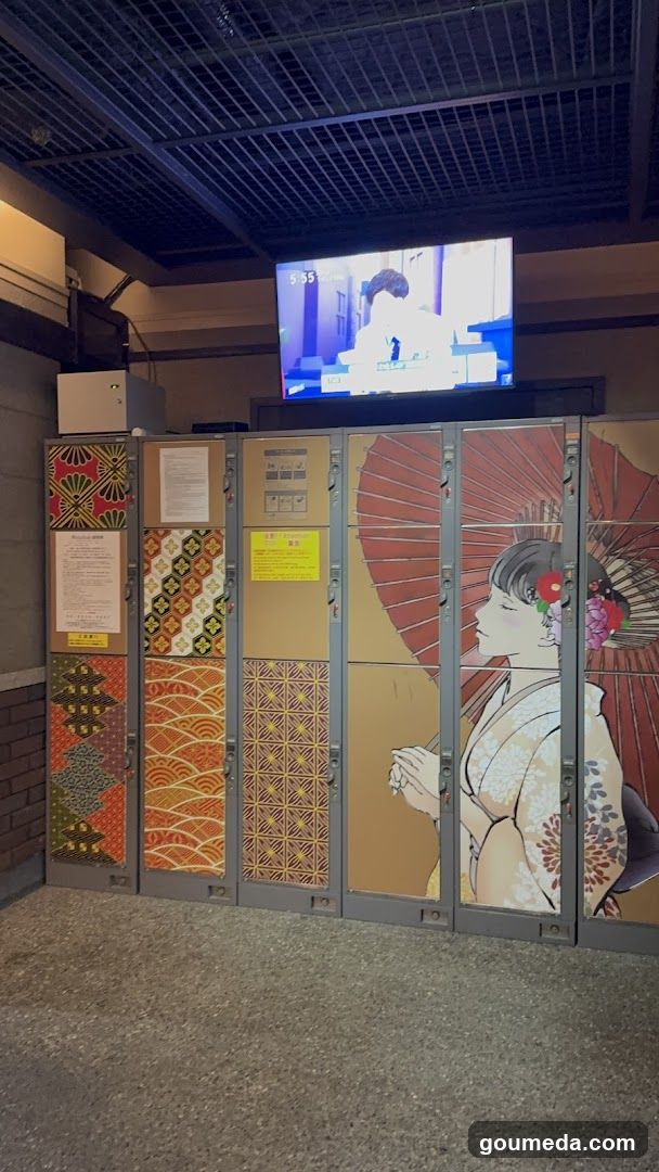 Decorated Lockers with Japanese Artwork