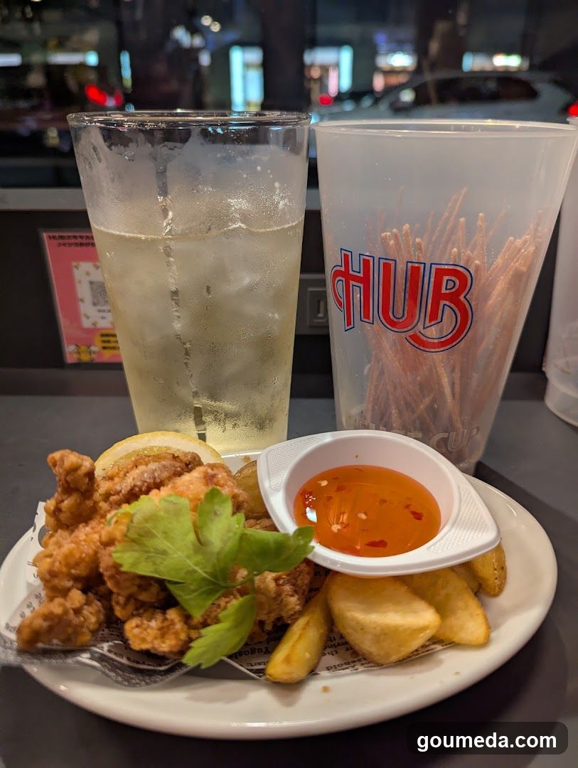 Fried Chicken and Drink at Hub