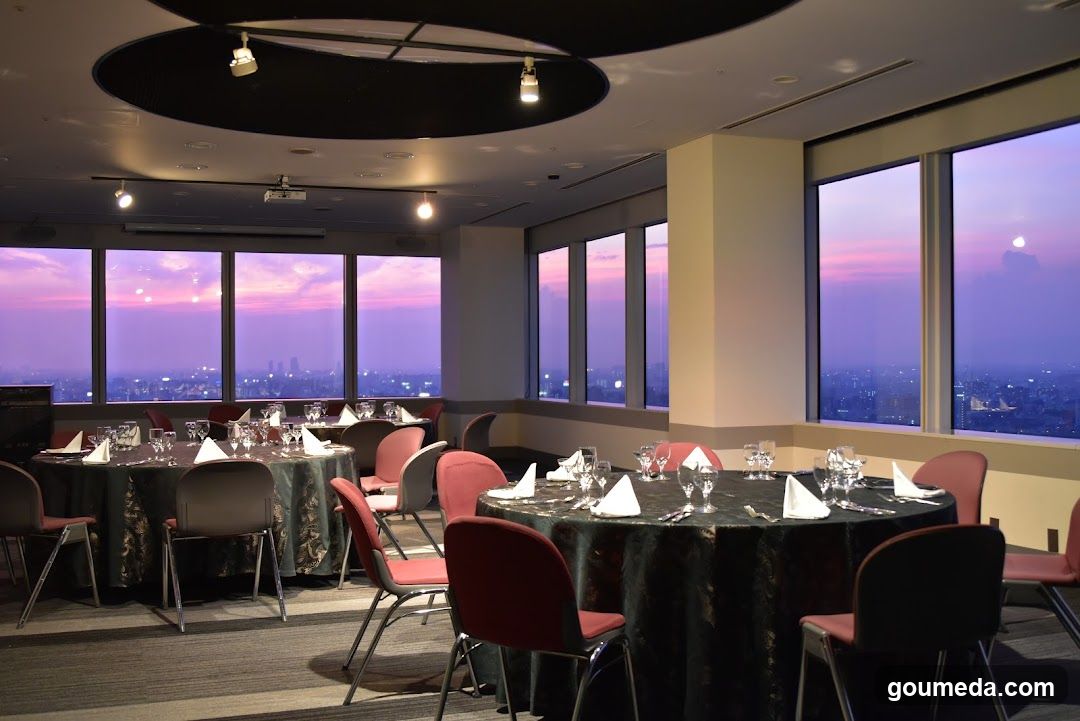 Dining Room Interior with City View