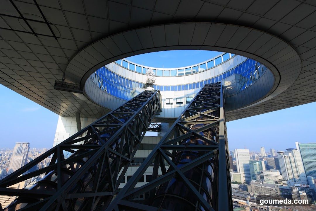 View from under a circular structure
