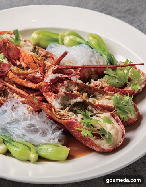 Steamed Lobster with Vermicelli and Bok Choy