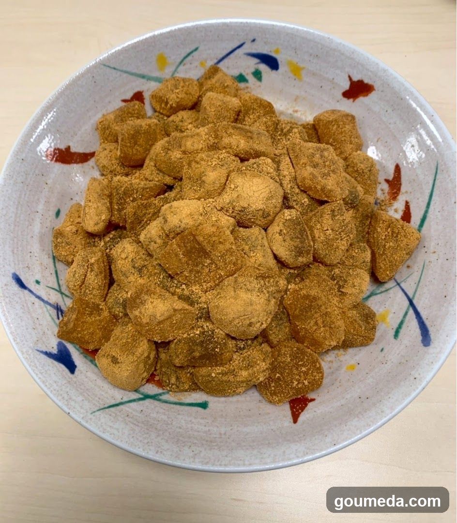 Bowl of seasoned food pieces