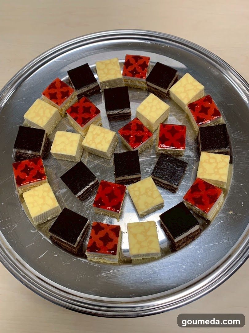 Assorted Mini Cakes on a Silver Platter