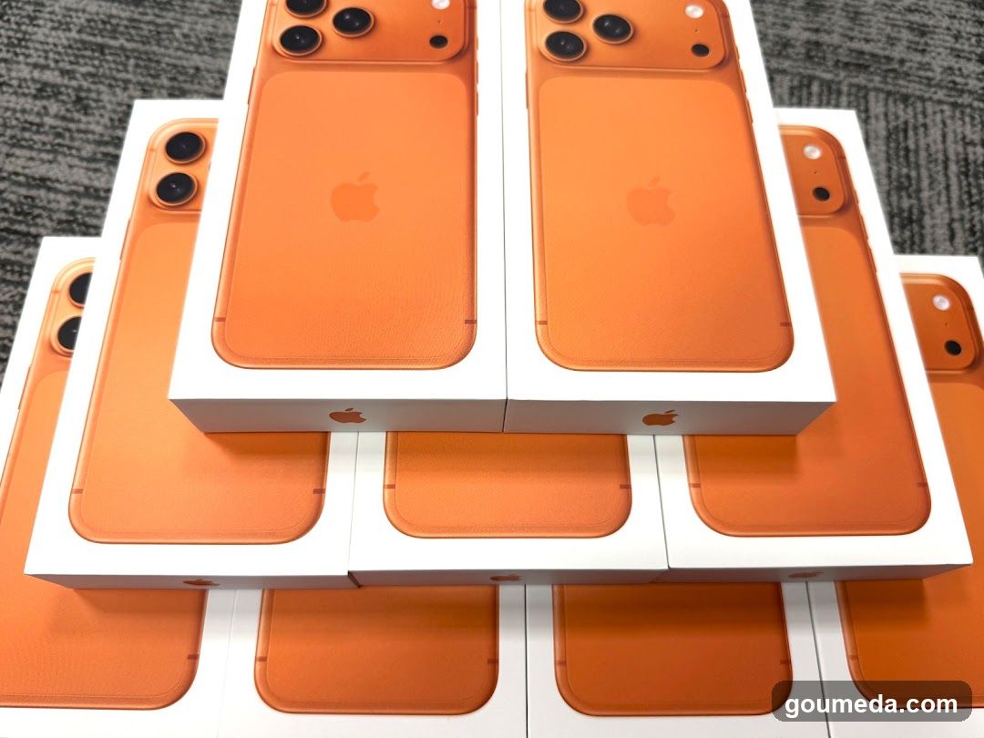 Orange iPhone Boxes Display