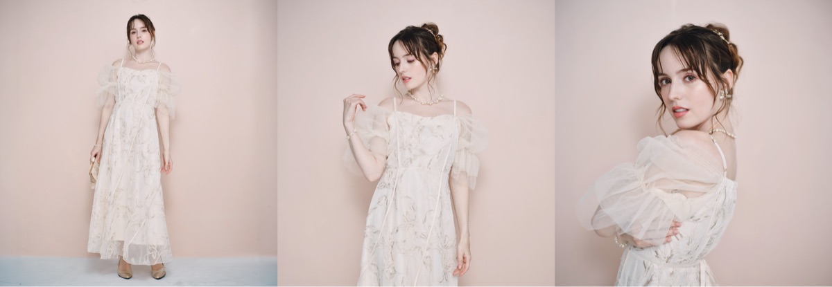dazzlin tulle sleeve dress at LULUTI HEP FIVE Osaka