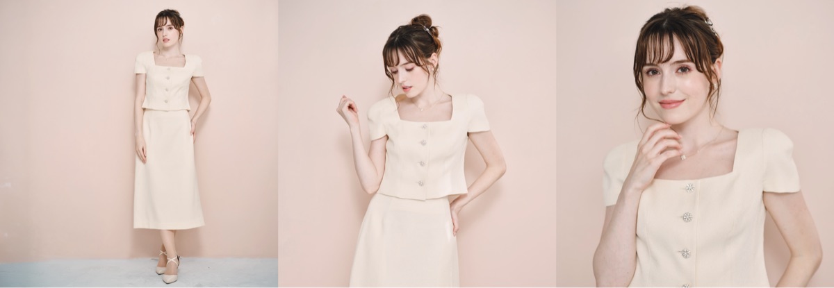 LE ROMAN dahlia tweed set at LULUTI HEP FIVE Umeda