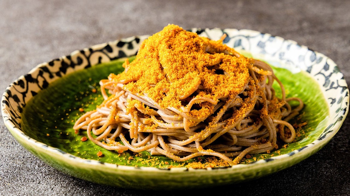 Karasumi soba, signature dish at Ore no Kappo Umeda Kitashinchi